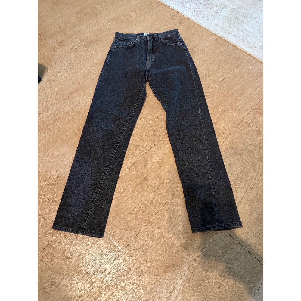 Toteme Twisted Seam Denim Jeans Washed Black High Rise Straight Leg Size 23
